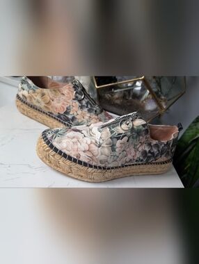 Ateliers "Madeira" Floral Espadrilles Jute Sole Shoes sz38 (7)
